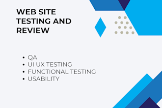 do professional manual test and  QA test your website
