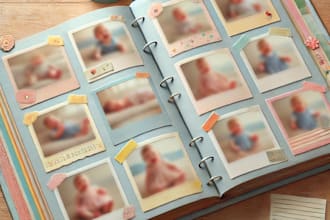 create a beautiful baby photo album design