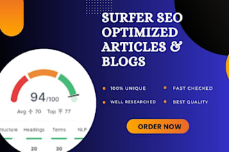 write surfer SEO optimized blogs bulk article and website content