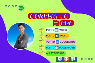 convert PDF to word, google docs, scan pages , typing services