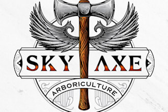 design sky axe throwing logo
