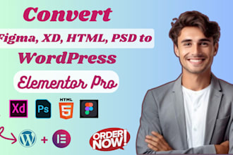 convert figma to wordpress website xd, html, psd to wordpress using elementor