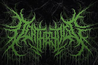 create death, black metal, grindcore, hardcore band logo