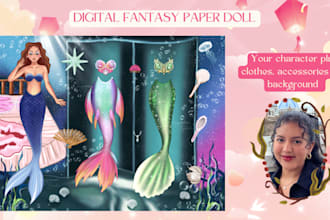 create a stunning digital fantasy paper doll