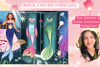 create a stunning digital fantasy paper doll