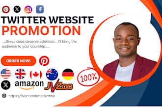 promote twitter shoutout share website link to 100m USA, UK fb ig audience
