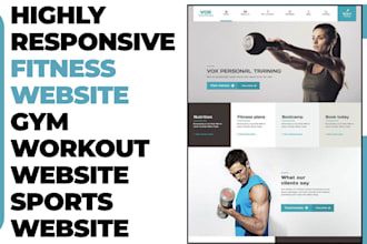 design responsive fitness website gym website workout website sports website