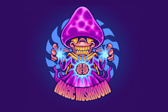 make psychedelic, stoner rock, trippy art style logo