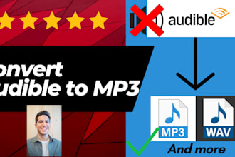 convert audible aax file to audio file, remove drm