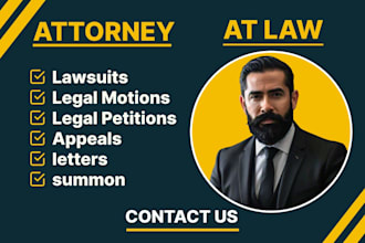 draft legal court motions, appeal, lawsuit, summon, complaint, case, petitions
