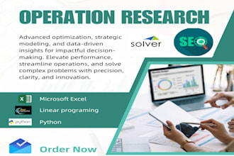 solve operations research linear programming,  data analysis in excel, python