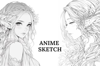 sketch you anime character nsfw art illustration lineart manga comic