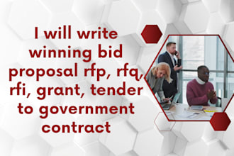 write winning bid proposal rfp, rfq, rfi, grant, tender to government contract