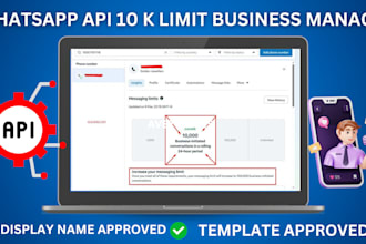setup 1k or 10k messaging limit whatsapp API approved business manager