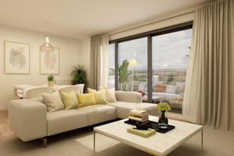 remodel interior from floor plan, living room rendering, apartment vr render,cgi