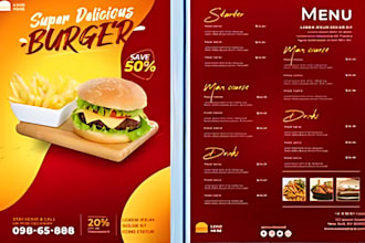design screen menu board food flyer banner food display board and price list