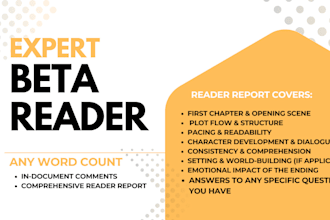 expertly beta read your book manuscript