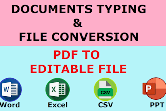 retype, recreate, convert pdf to word, typing services, typing job