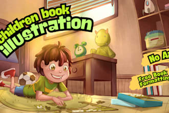draw children book illustration and children story book cover