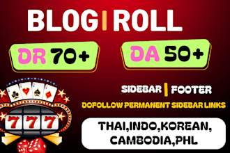 da 50 sidebar blogroll dofollow homepage contextual SEO backlinks