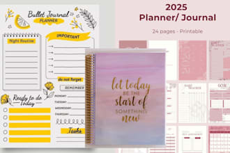 design fillable pdf custom digital journals, planner, workbook, activity book
