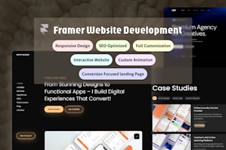 design responsive framer website, framer landing page with framer animation