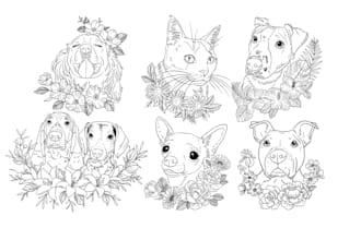 do  unique, pet, abstract, redesign, line art logo design and pet illustration