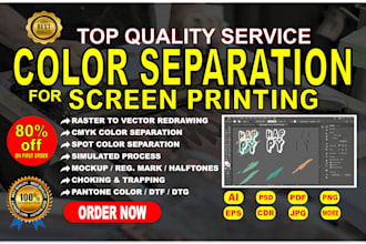 do color separation for your screen printing design in 3 hrs
