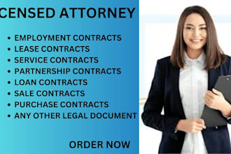 your lawyer for employment, lease, service, partnership, loan, sale contracts