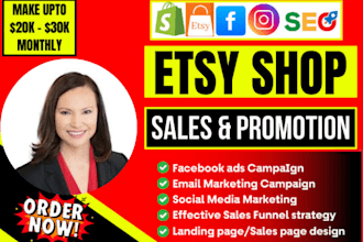 etsy shop promotion instagram, fb, marketing meta ads to boost product sales