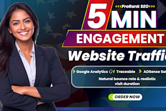 send 5min visit duration organic website traffic