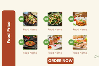 design wix restaurant website, banner, wix website redesign, logo, menu design