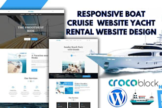 build dynamic boat cruises website boat rental, jet ski yacht rental website