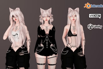 do anime vrchat avatar, vtuber model, nsfw character, anime 3d model, vrc avatar