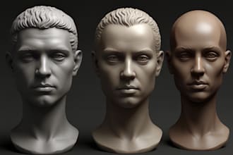 sculpt 3d character, bust, head, or face using zbrush for 3d printing