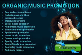 organically promote apple music itunes music spotify music bandcamp music