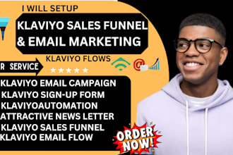 setup klaviyo email marketing, klaviyo flows and shopify marketing
