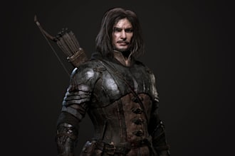 refine ue5 game character, game asset, pbr texture, ue5 rig, animate, unity, aaa