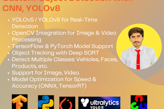 develop custom object detection models using yolo, CNN, opencv
