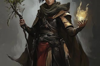 make a unique fantasy game character art