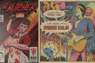 draw retro vintage comic illustration pop art 70s design retro comic art