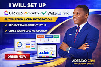 do clickup wrike trello freshsales monday com automation zapier crm integration