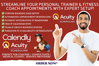 set up personal trainer acuity scheduling calendly appointment booking for leads
