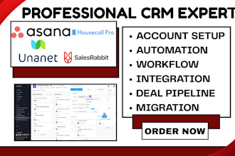 setup asana construction management unanet housecall pro sales rabbit limo crm