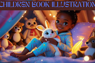 illustrate 2d and 3d african american children book illustration