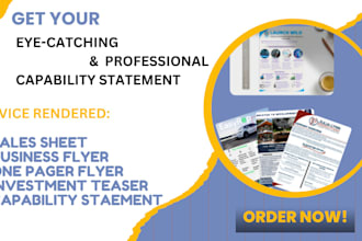 design professional  capability statement for your llc, company profile