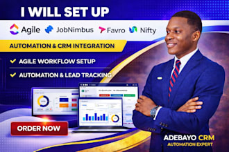 setup agile jobnimbus favro nifty automation flowlu salesmate zapier integration