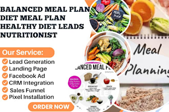 generate balanced meal plan leads diet plan healthy  diet leads nutritionist