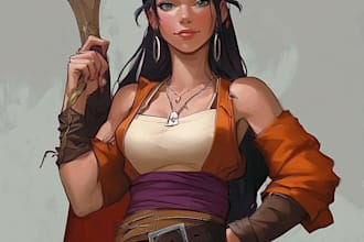 design an dnd character art and dnd character game art