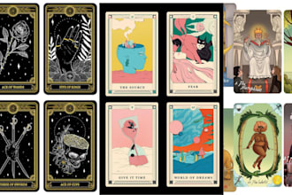 do custom full deck playing card design card game tarot card design oracle card
